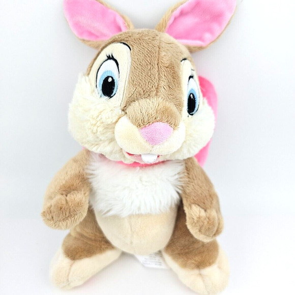 Disney Store PLUSH 10 inch Bunny with PINK ribbon Rabbit Bambi Movie Soft - Picture 1 of 12